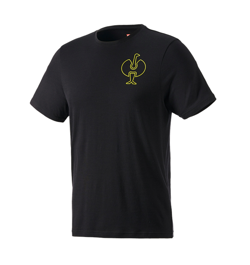 T-Shirts, Pullover & Skjorter: T-Shirt Merino e.s.trail + sort/syregul 2