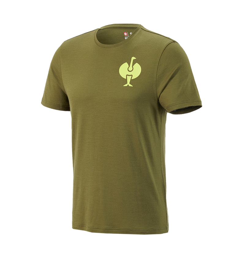 T-Shirts, Pullover & Skjorter: T-Shirt Merino e.s.trail + enebærgrøn/limegrøn 3
