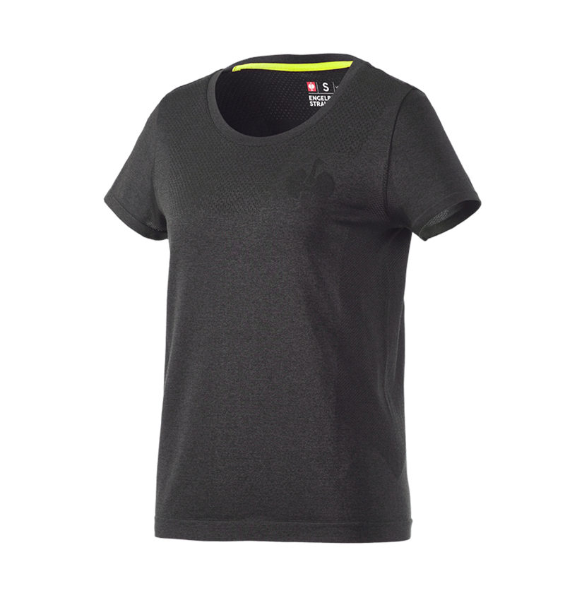 T-Shirts, Pullover & Skjorter: T-Shirt seamless e.s.trail, damer + sort melange 2