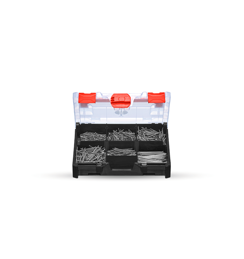 Søm: Sortiment af stålsøm i STRAUSSbox mini