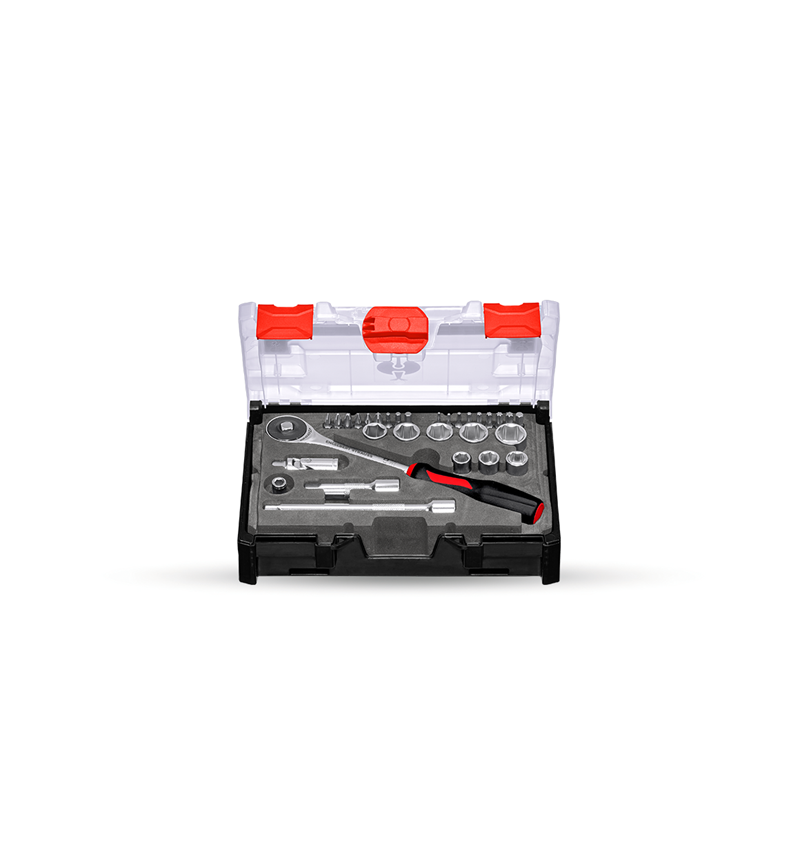 STRAUSSbox System: Topnøglesæt lockfix 3/8 i STRAUSSbox mini