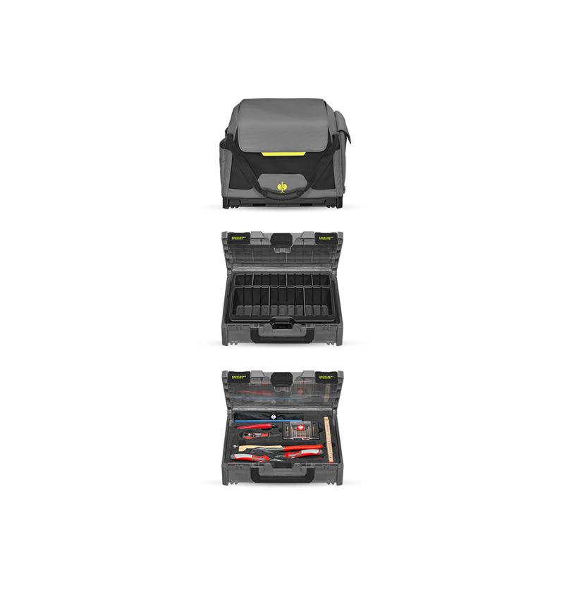 STRAUSSbox System: Værktøjssæt Classic + STRAUSSbox + basaltgrå/syregul