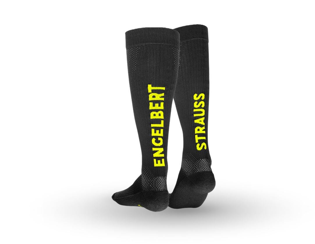 Sokker | Strømper: e.s. Allseason sokker Funktion light/x-high + sort/advarselsgul