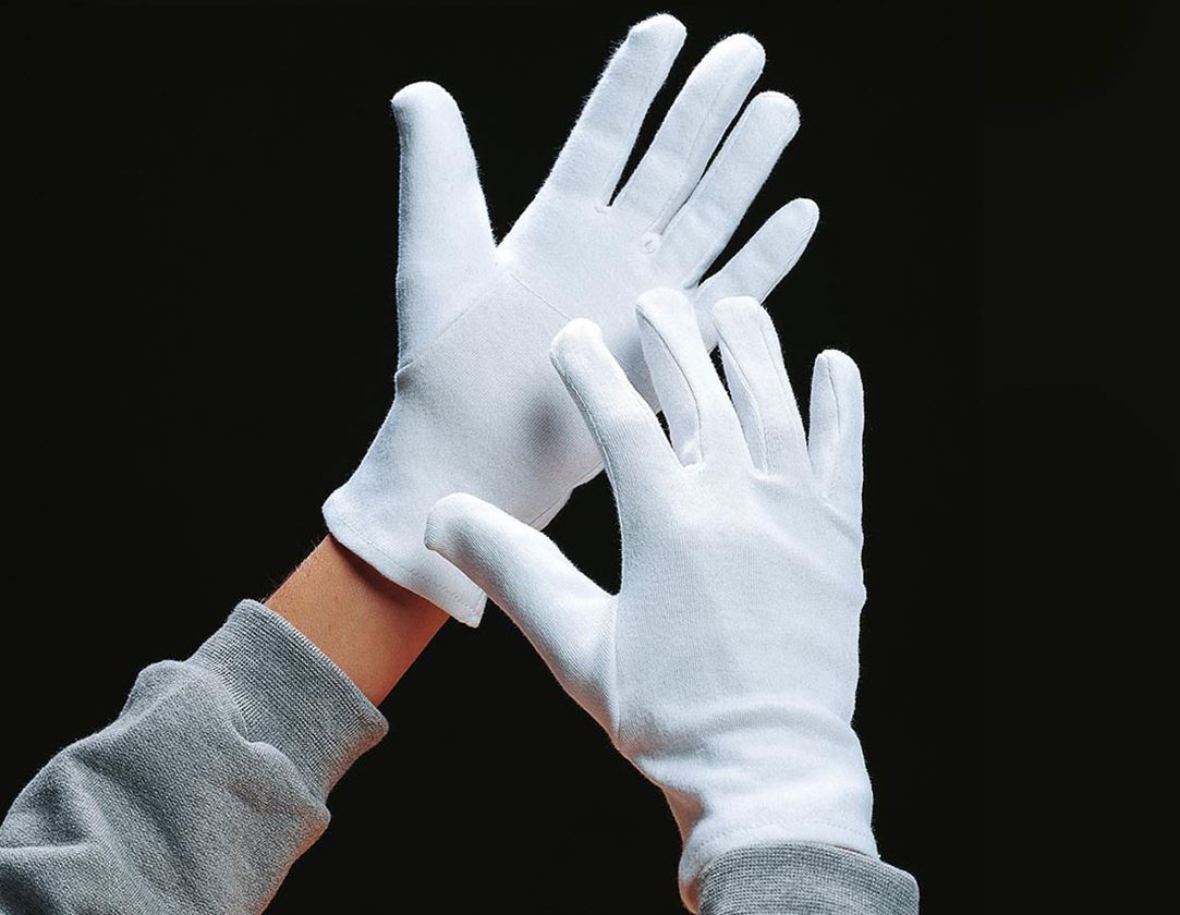 Tekstil: Strikhandsker, hvide, pakke med 12 stk. + hvid