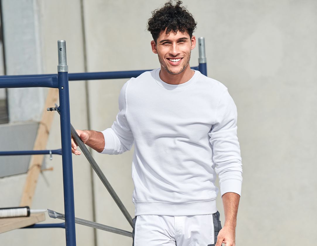 T-Shirts, Pullover & Skjorter: e.s. Sweatshirt poly cotton + hvid