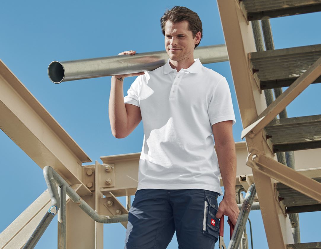 Joiners / Carpenters: e.s. Functional polo shirt poly cotton + white 1