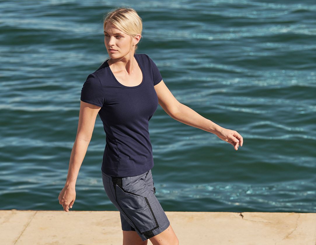 Topics: e.s. Functional T-shirt poly cotton, ladies' + navy 1