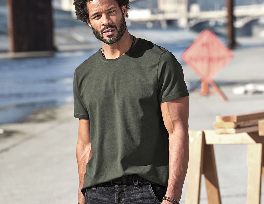 Emner: e.s. T-Shirt vintage cotton stretch + camouflagegrøn vintage 2