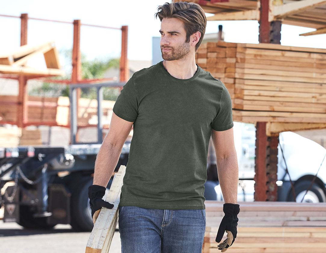 VVS-installatør / Blikkenslager: e.s. T-Shirt vintage cotton stretch + camouflagegrøn vintage 3