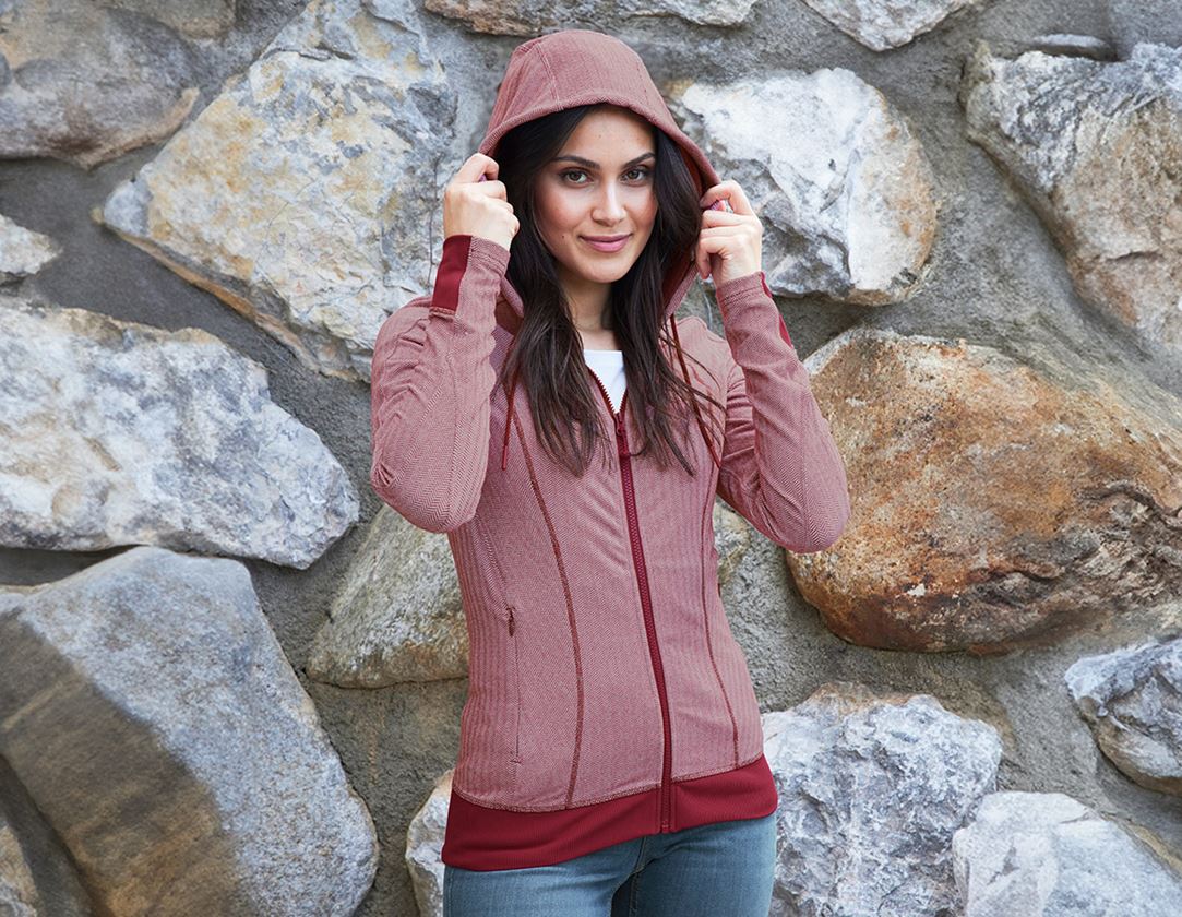 Topics: e.s. Functional hooded jacket herringbone, ladies' + ruby 2