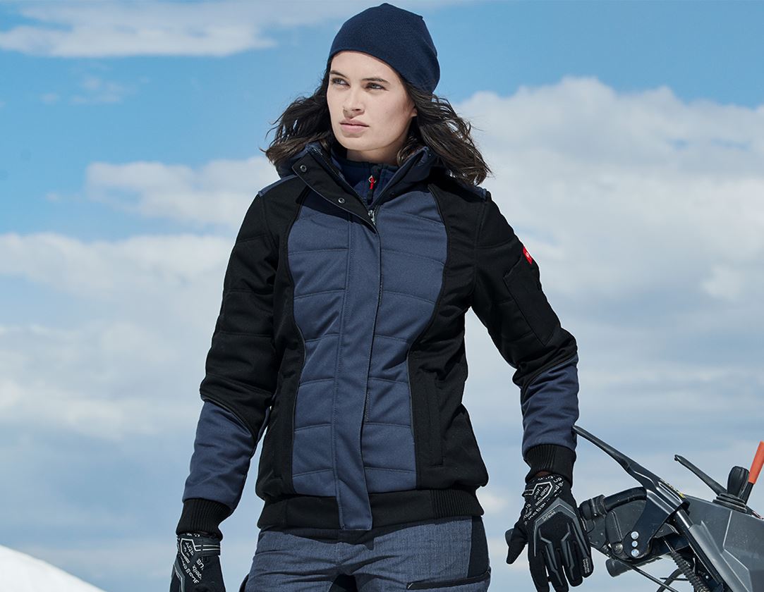 Work Jackets: Winter softshell jacket e.s.vision, ladies' + pacific/black