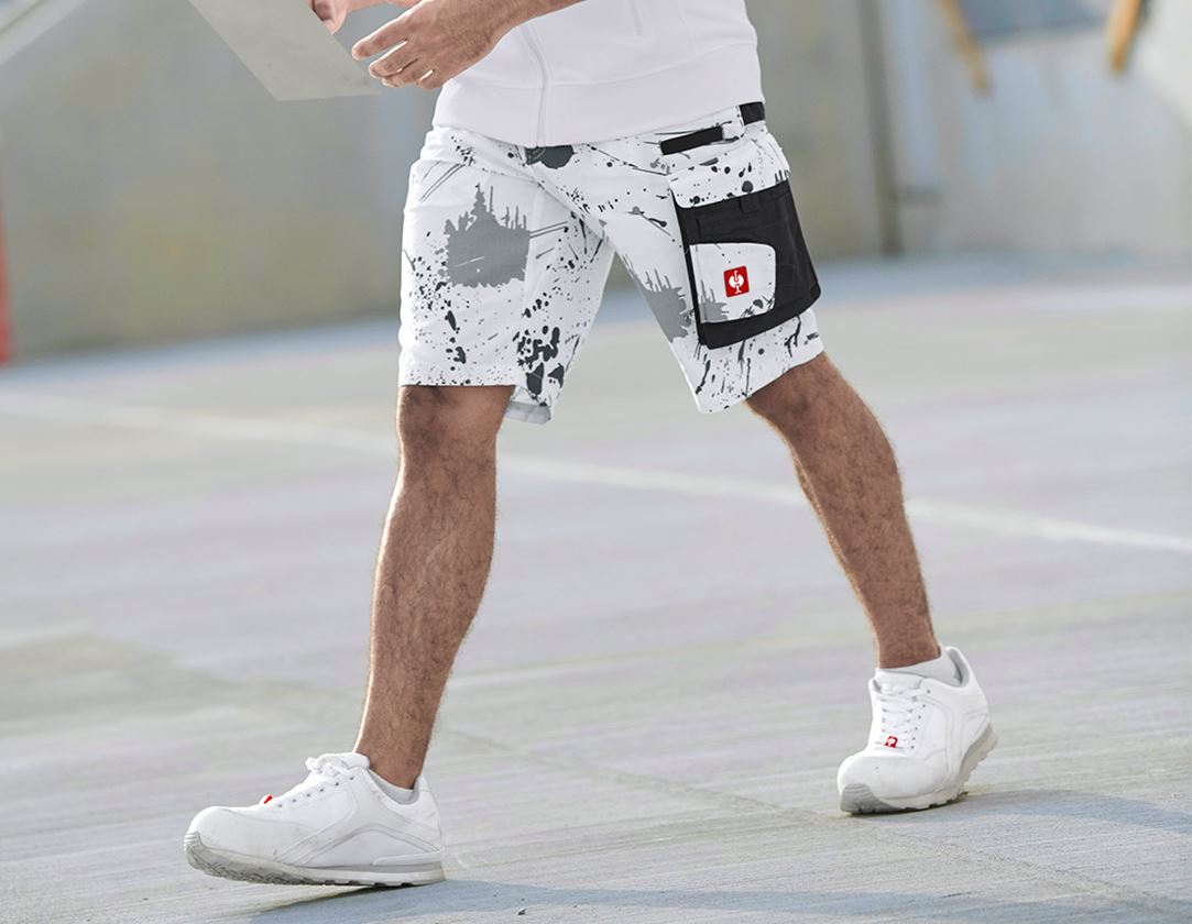 Arbejdsbukser: e.s. shorts Painter + hvid/grafit 1