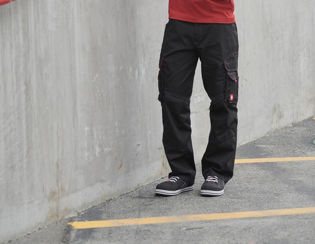 Work Trousers: Trousers e.s.akzent + black/red