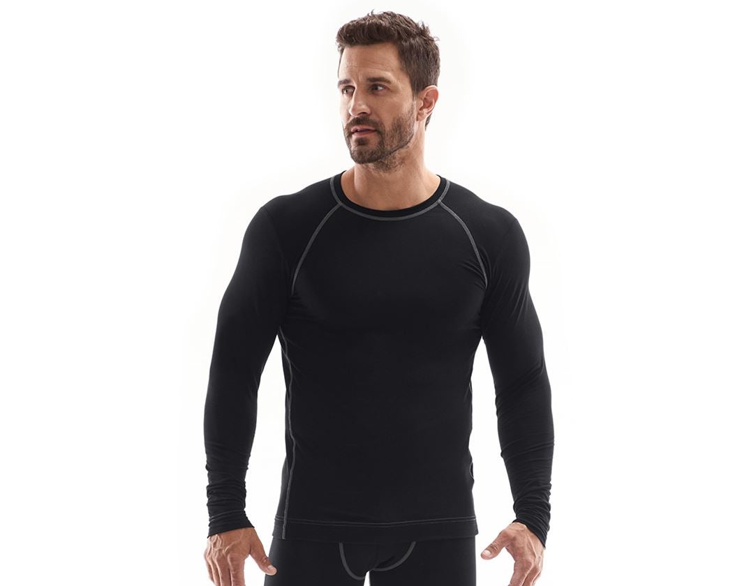 Underwear | Functional Underwear: e.s. cotton stretch long sleeve basis-light + black