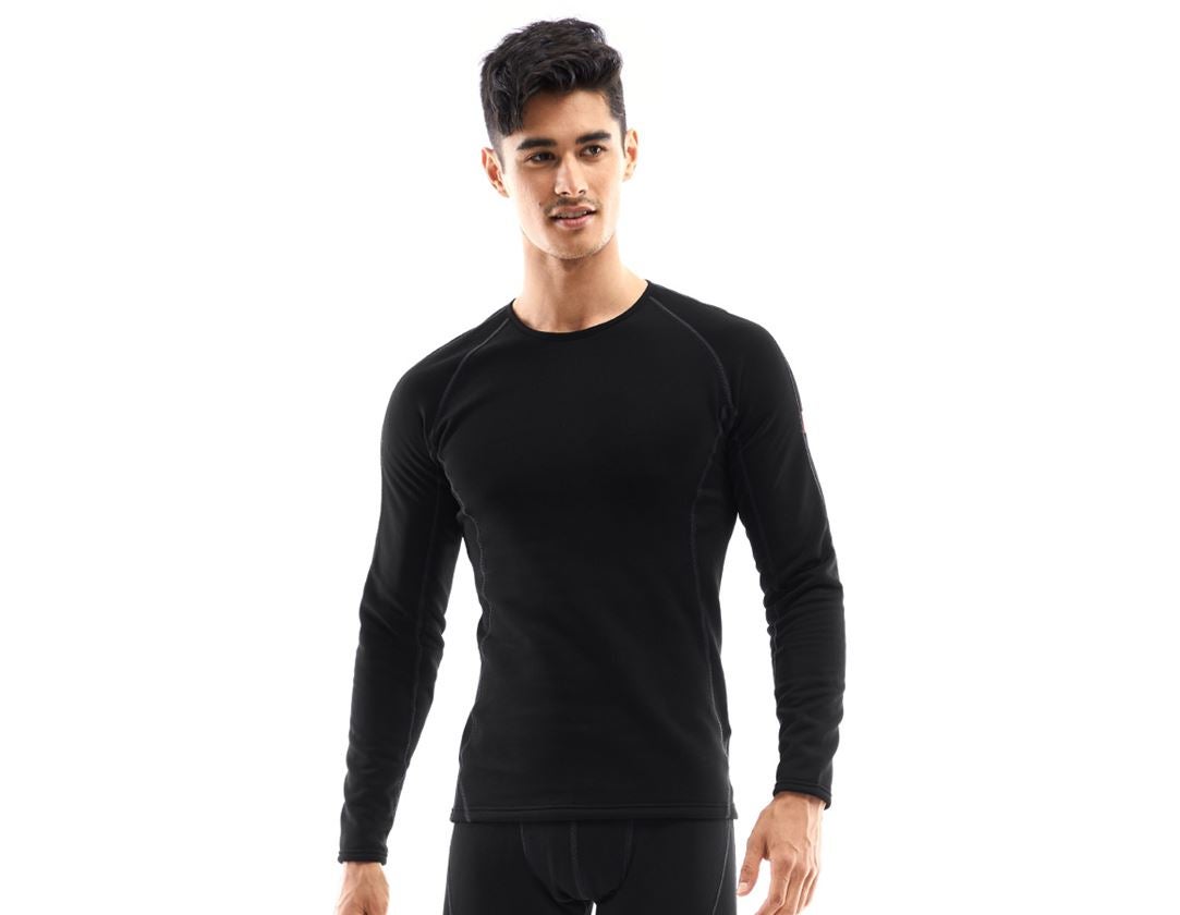 Undertøj | Termotøj: e.s. T-shirt med lange ærmer thermo stretch-x-warm + sort