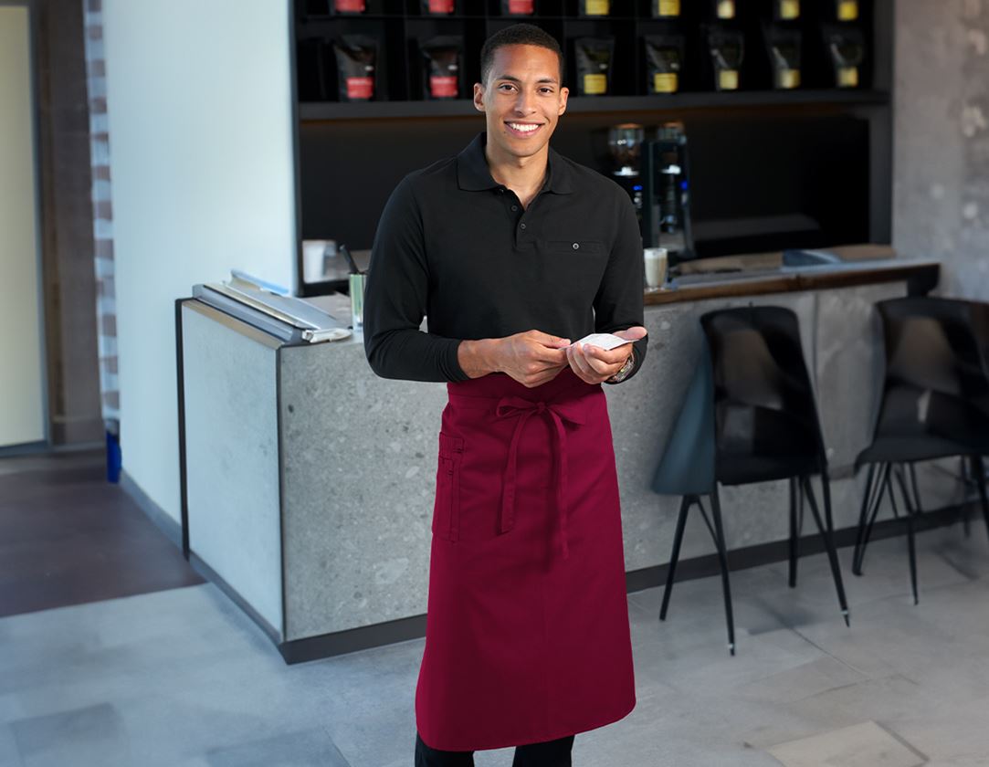 Aprons: Mid-Length Apron + bordeaux/black