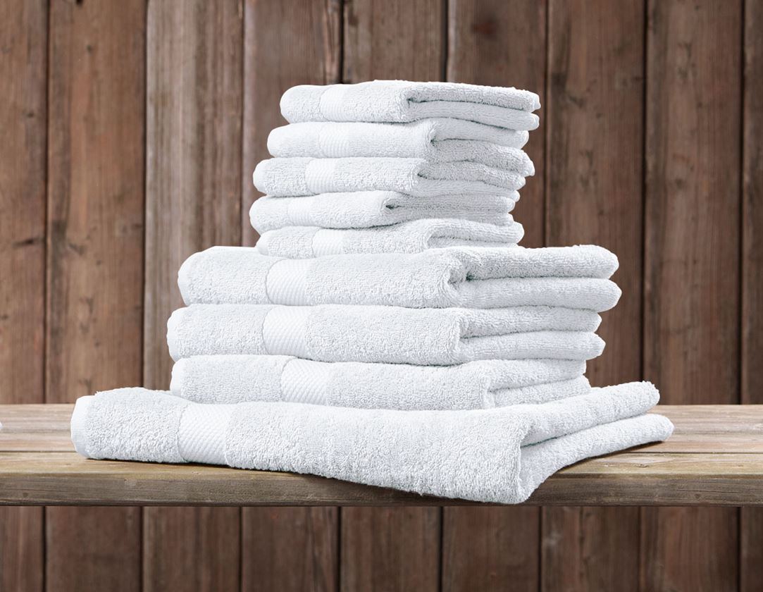Klude: Frotte badehåndklæde Premium + hvid
