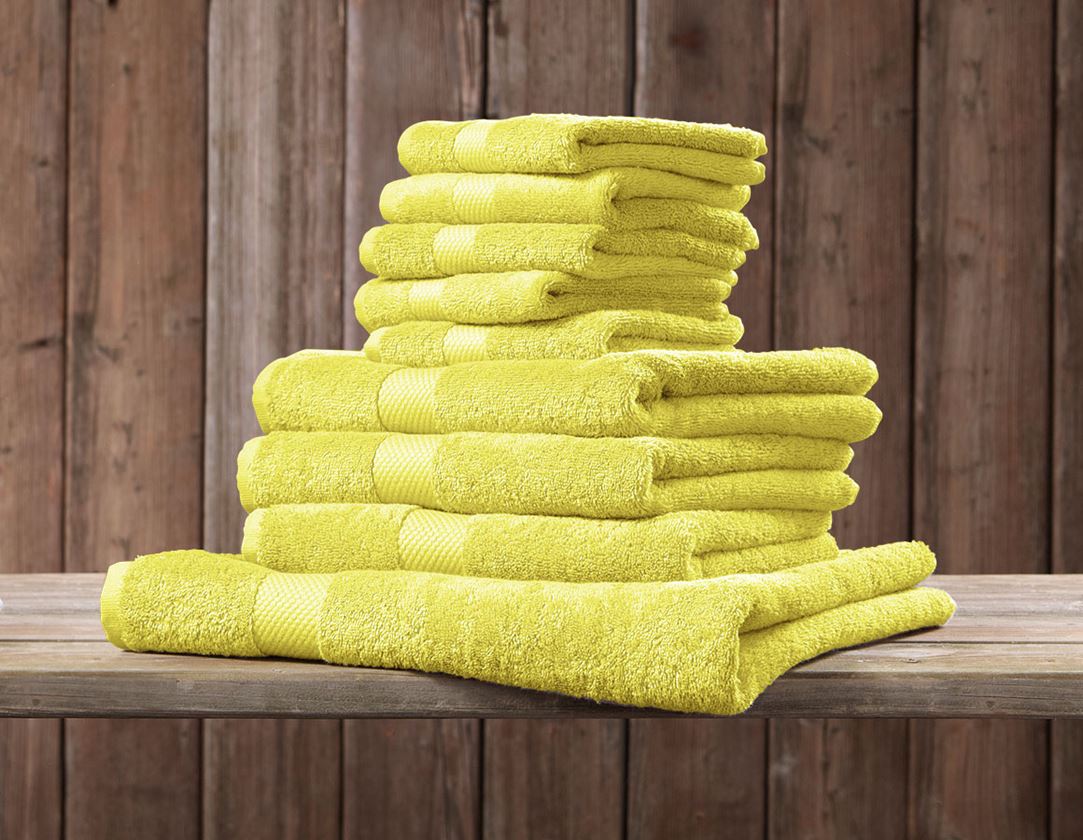Klude: Gæstehåndklæde Premium pakke med 5 stk. + gul