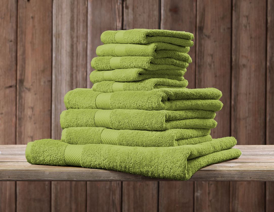 Klude: Gæstehåndklæde Premium pakke med 5 stk. + majgrøn