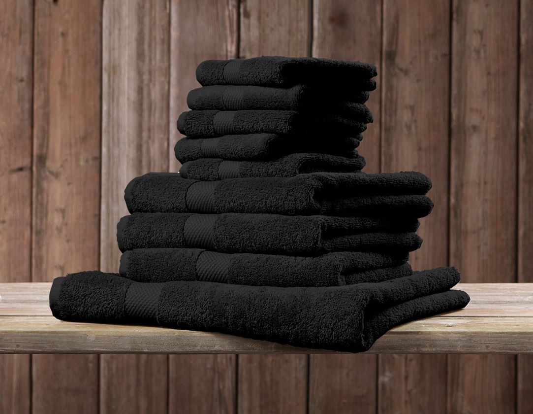 Klude: Gæstehåndklæde Premium pakke med 5 stk. + sort