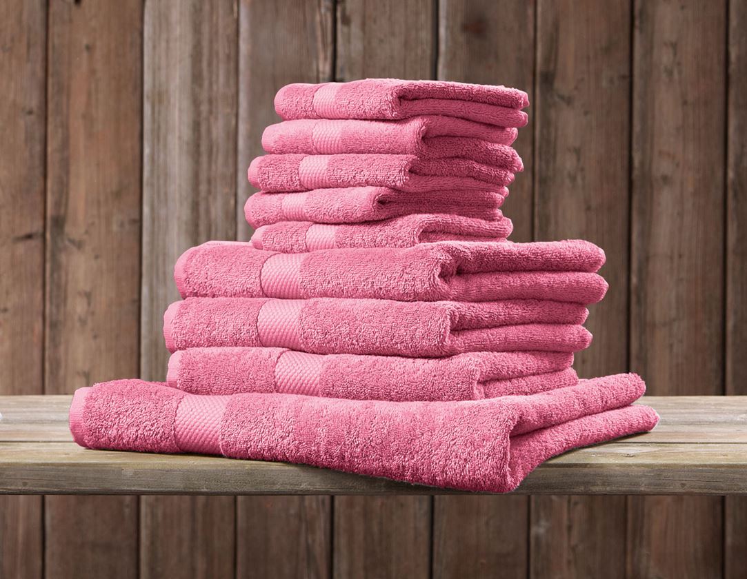 Klude: Gæstehåndklæde Premium pakke med 5 stk. + rosa