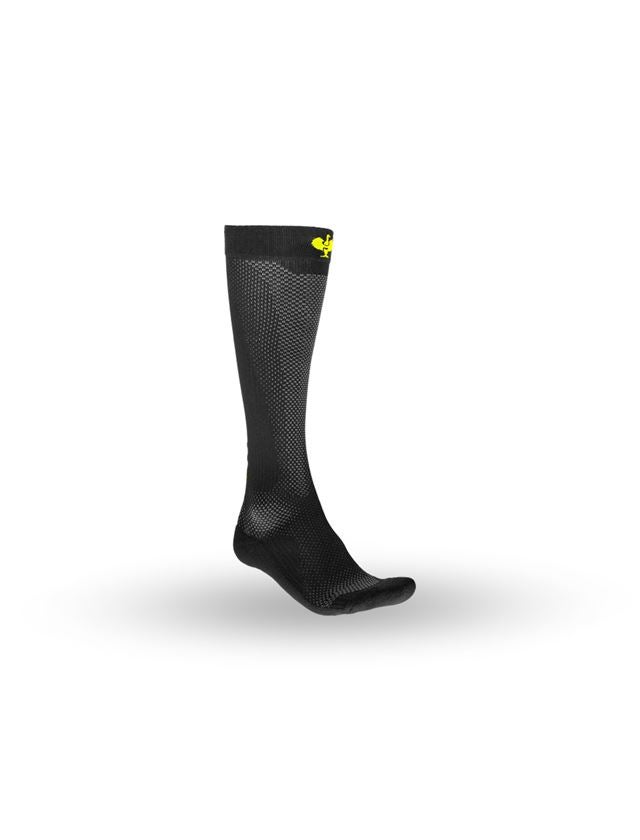 Sokker | Strømper: e.s. Allseason sokker Funktion light/x-high + sort/advarselsgul