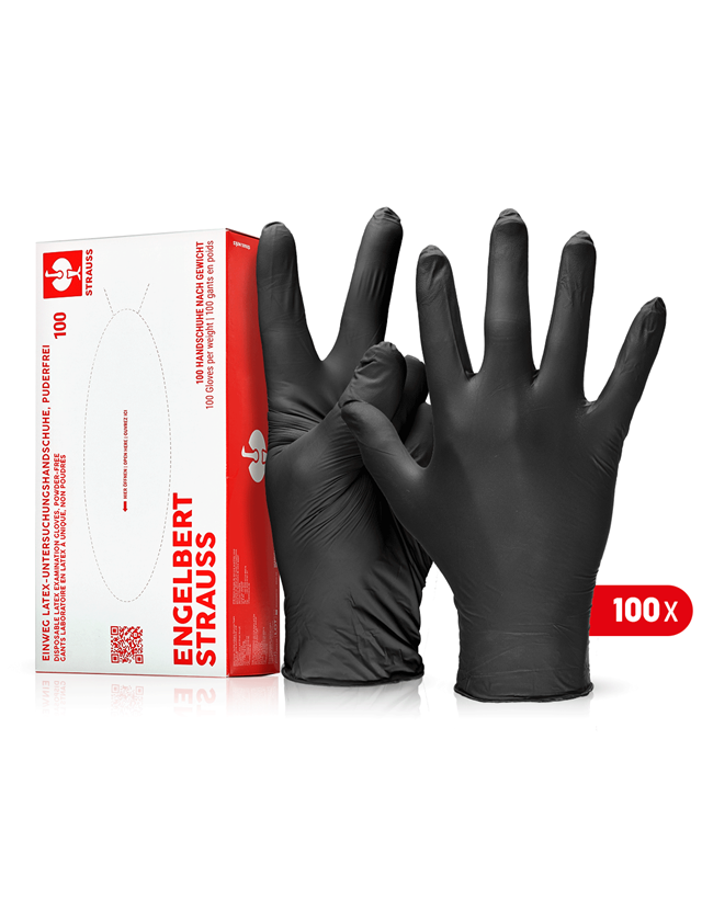 Disposable Gloves: Disposable latex examination gloves, powder-free + black