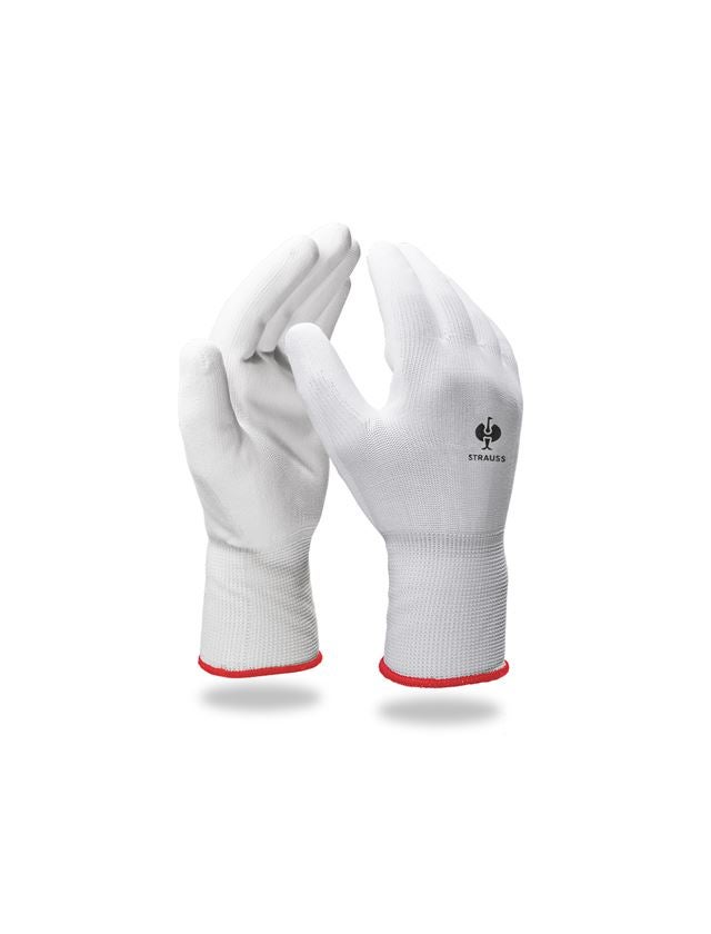 Coated: PU micro gloves + white
