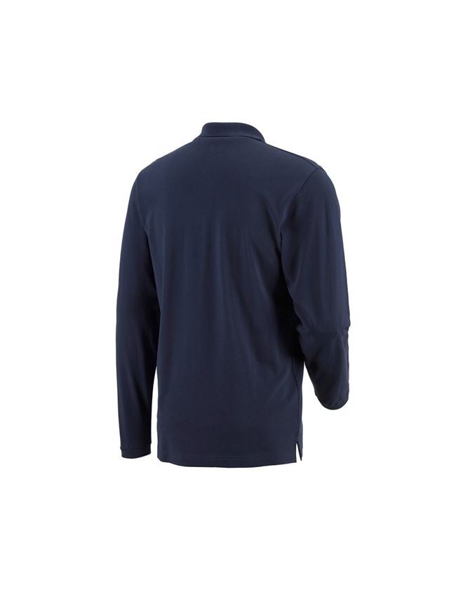 T-Shirts, Pullover & Skjorter: e.s. Longsleeve-Polo cotton Pocket + mørkeblå 1