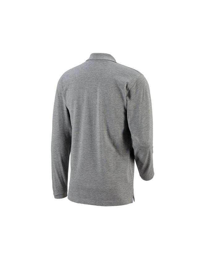 T-Shirts, Pullover & Skjorter: e.s. Longsleeve-Polo cotton Pocket + gråmeleret 1