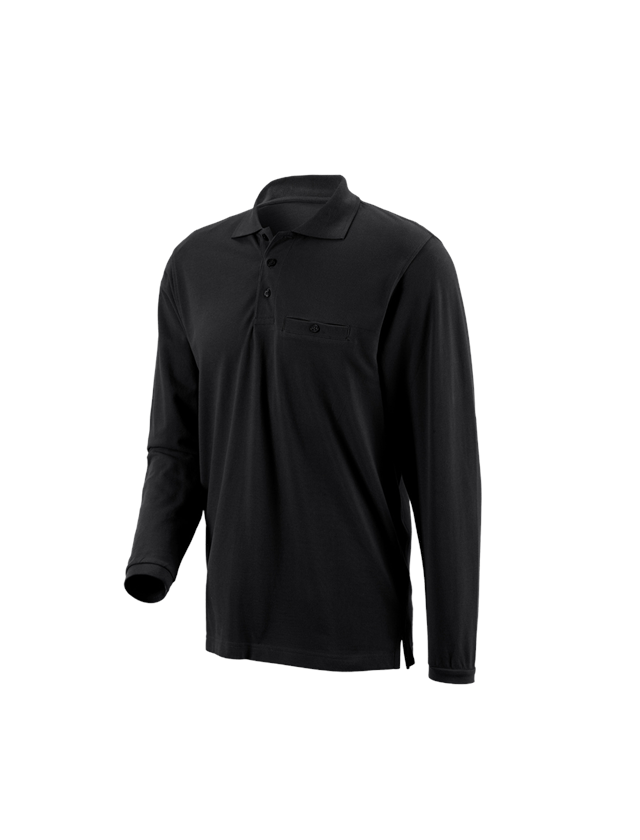 T-Shirts, Pullover & Skjorter: e.s. Longsleeve-Polo cotton Pocket + sort 1