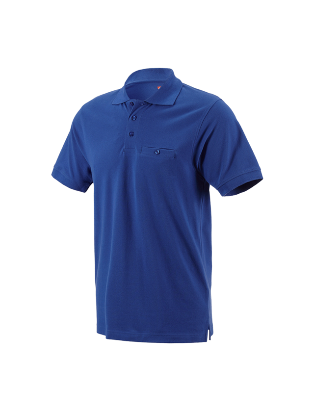 Emner: e.s. Polo-Shirt cotton Pocket + kornblå