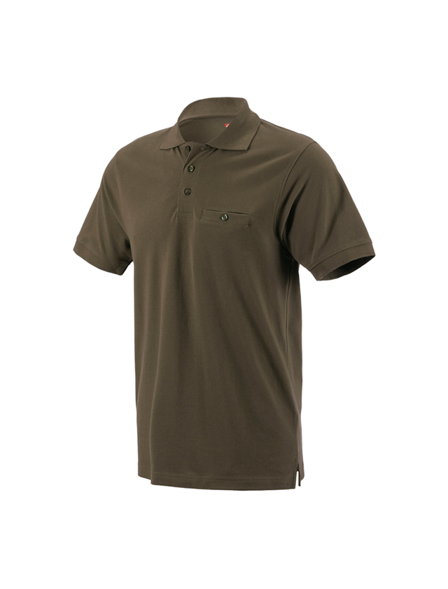 T-Shirts, Pullover & Skjorter: e.s. Polo-Shirt cotton Pocket + oliven 1