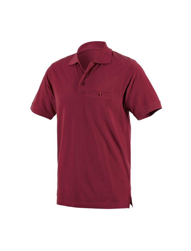 T-Shirts, Pullover & Skjorter: e.s. Polo-Shirt cotton Pocket + bordeaux