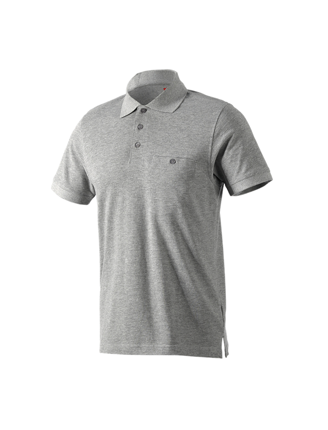 T-Shirts, Pullover & Skjorter: e.s. Polo-Shirt cotton Pocket + gråmeleret