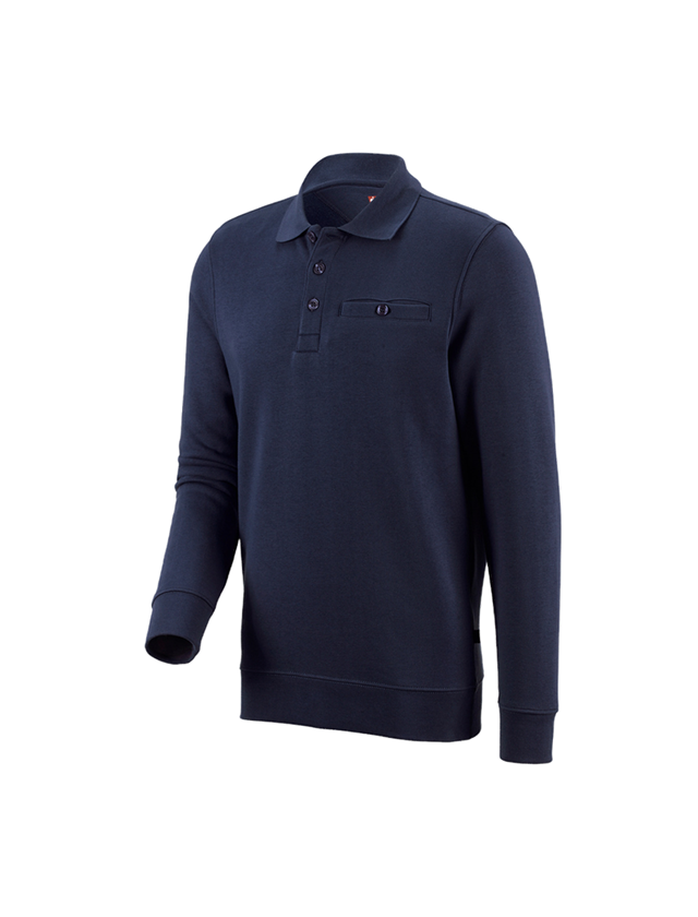 T-Shirts, Pullover & Skjorter: e.s. Sweatshirt poly cotton Pocket + mørkeblå