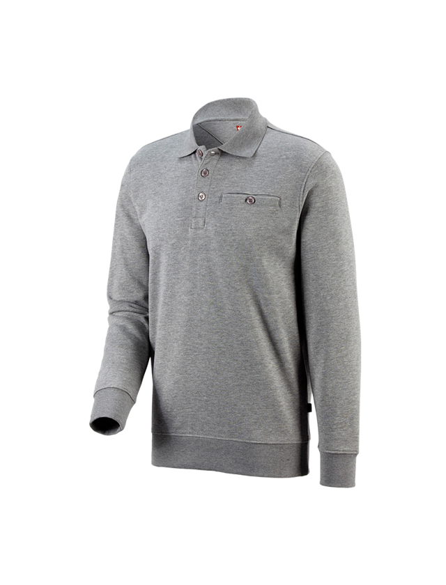 Shirts, Pullover & more: e.s. Sweatshirt poly cotton Pocket + grey melange