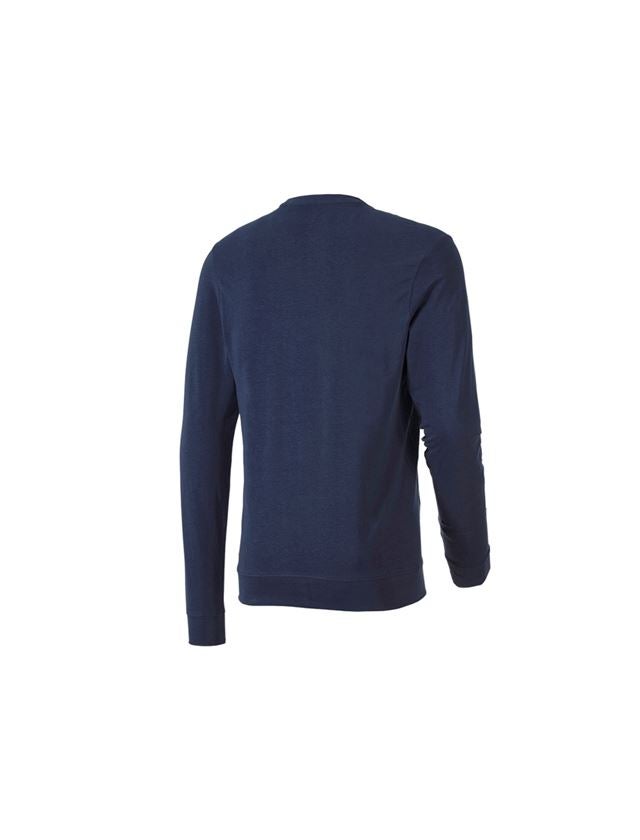 T-Shirts, Pullover & Skjorter: e.s. Longsleeve cotton stretch + mørkeblå 1