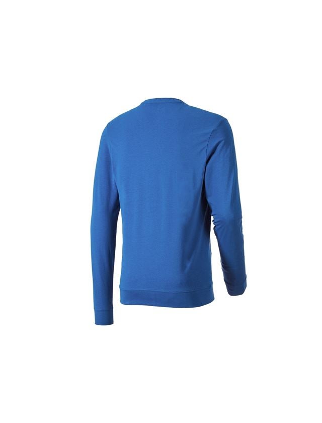 T-Shirts, Pullover & Skjorter: e.s. Longsleeve cotton stretch + ensianblå 1