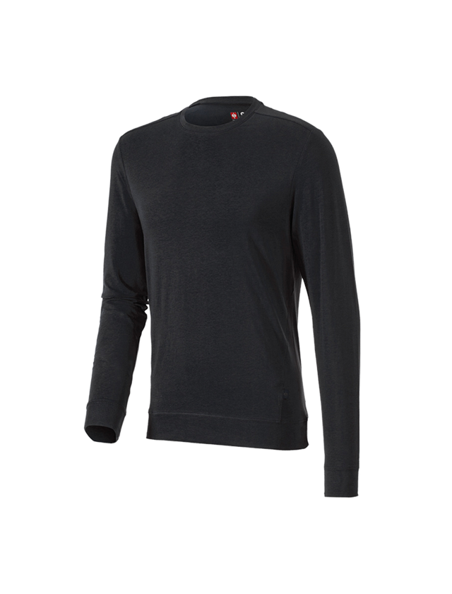T-Shirts, Pullover & Skjorter: e.s. Longsleeve cotton stretch + sort 2