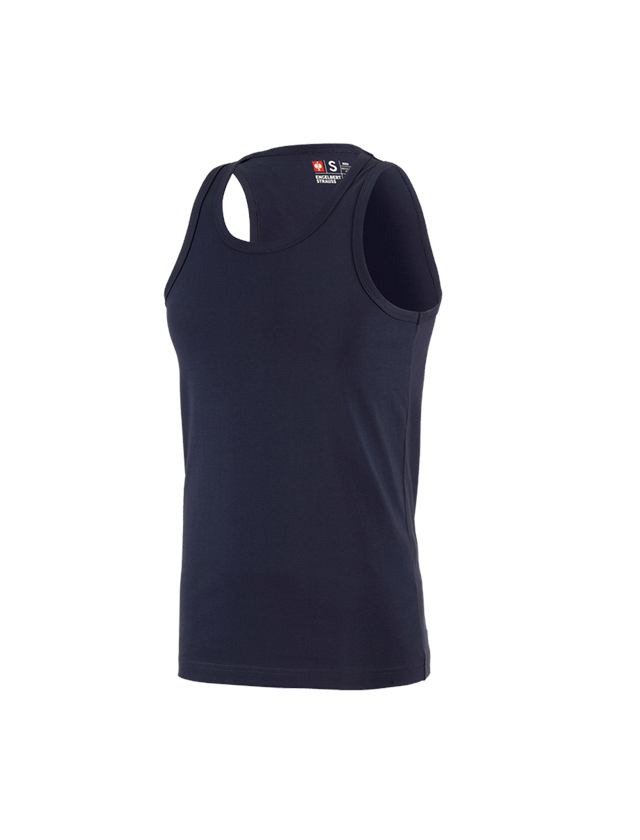 T-Shirts, Pullover & Skjorter: e.s. Athletic-Shirt cotton + mørkeblå