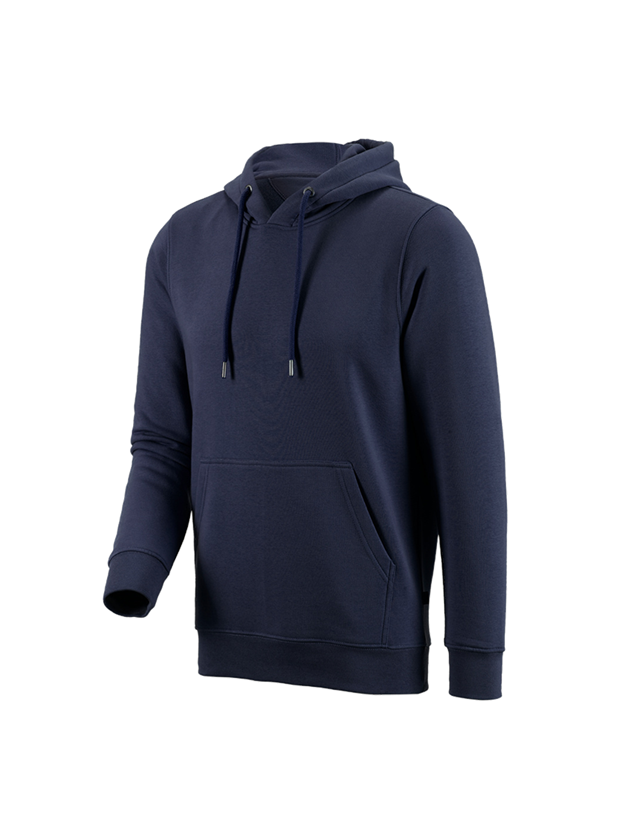 T-Shirts, Pullover & Skjorter: e.s. Hoody-Sweatshirt poly cotton + mørkeblå