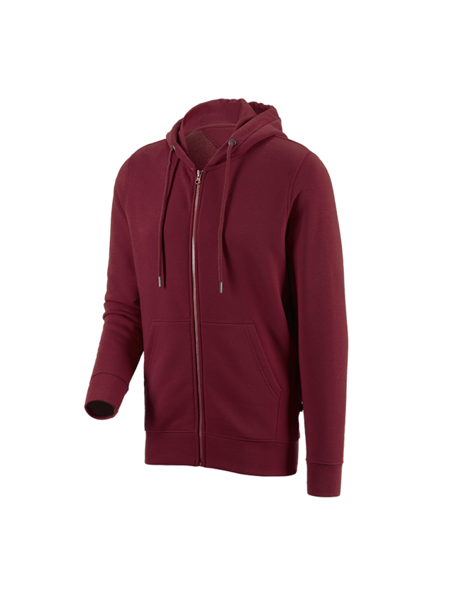 Joiners / Carpenters: e.s. Hoody sweatjacket poly cotton + bordeaux