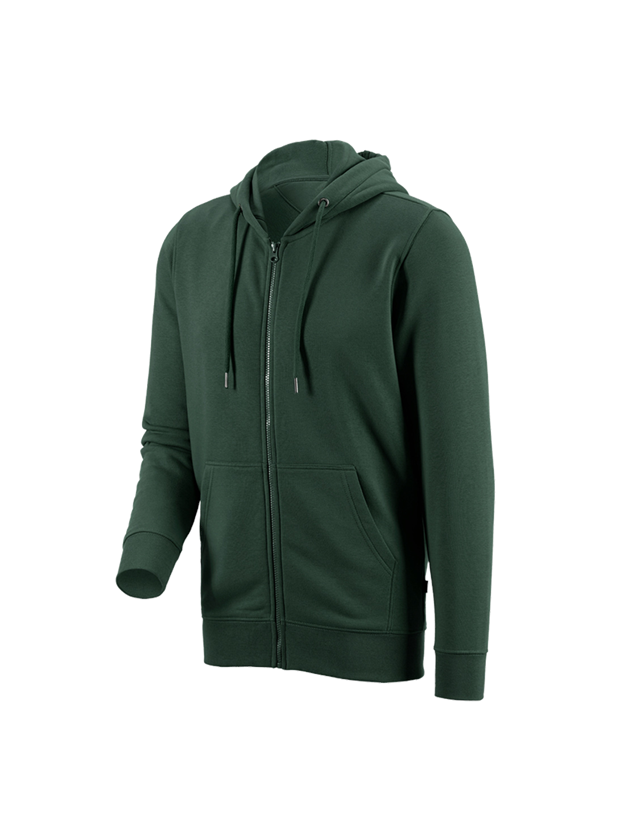 Gardening / Forestry / Farming: e.s. Hoody sweatjacket poly cotton + green 1