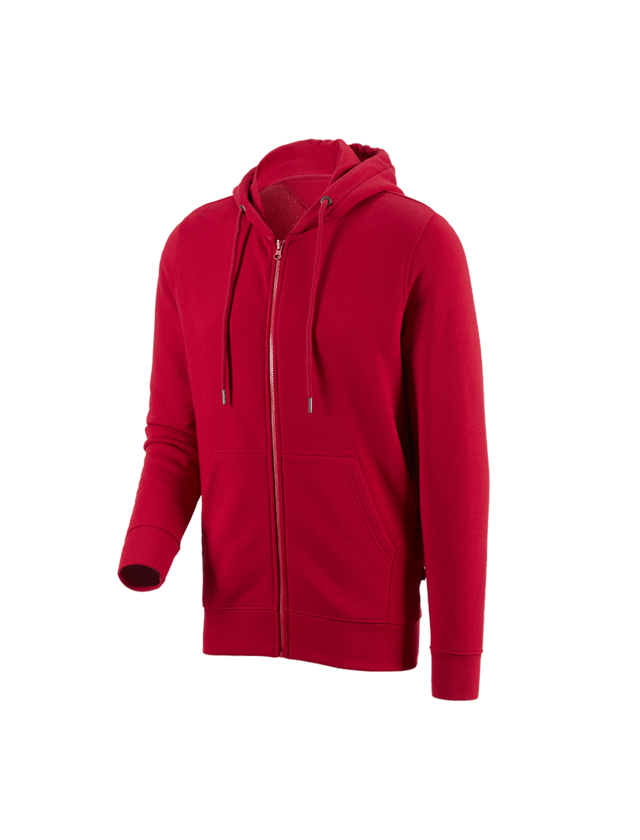 Gardening / Forestry / Farming: e.s. Hoody sweatjacket poly cotton + fiery red