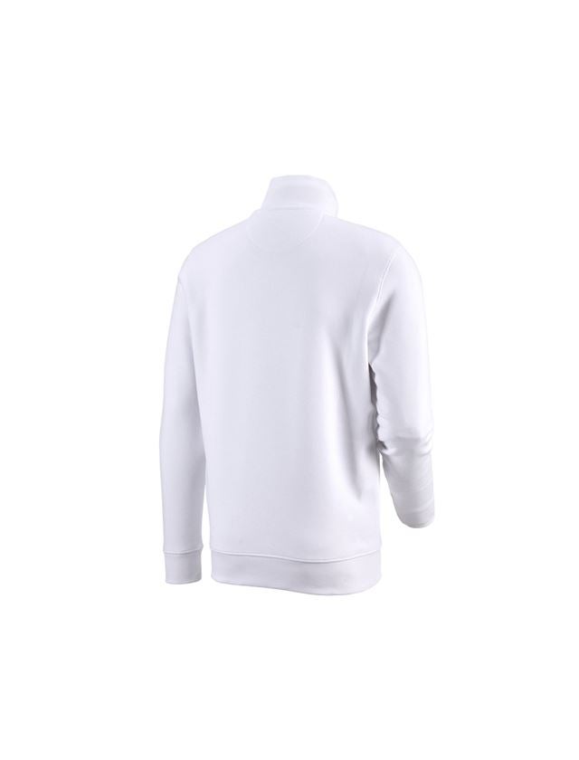 T-Shirts, Pullover & Skjorter: e.s. ZIP-Sweatshirt poly cotton + hvid 1