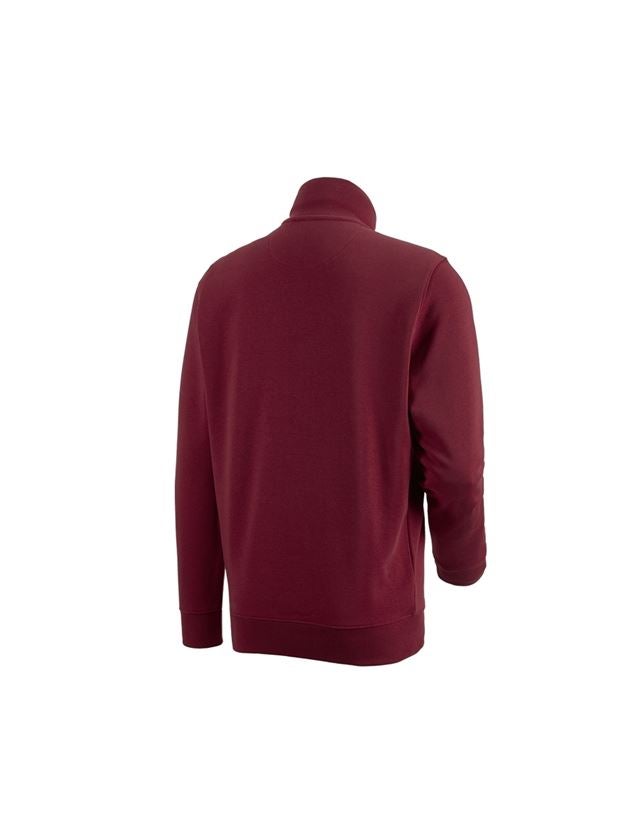 T-Shirts, Pullover & Skjorter: e.s. ZIP-Sweatshirt poly cotton + bordeaux 1