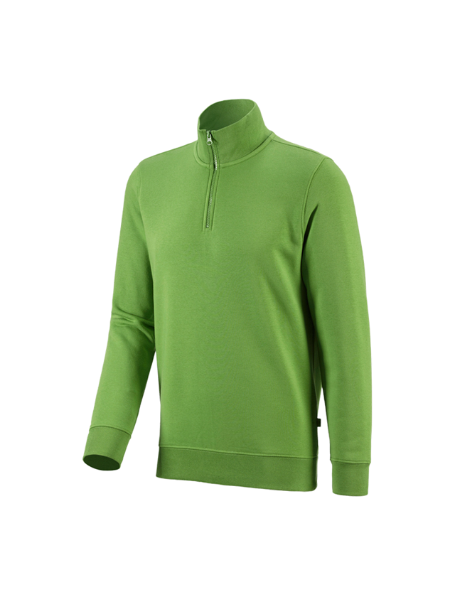 T-Shirts, Pullover & Skjorter: e.s. ZIP-Sweatshirt poly cotton + havgrøn