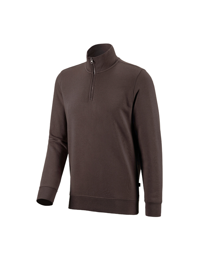 T-Shirts, Pullover & Skjorter: e.s. ZIP-Sweatshirt poly cotton + kastanje 2