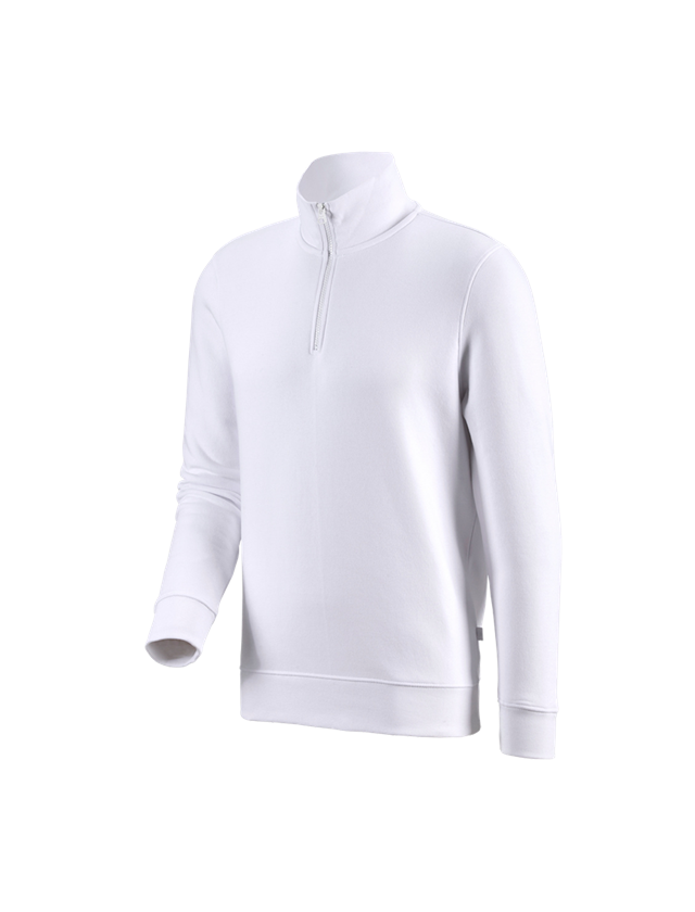 T-Shirts, Pullover & Skjorter: e.s. ZIP-Sweatshirt poly cotton + hvid